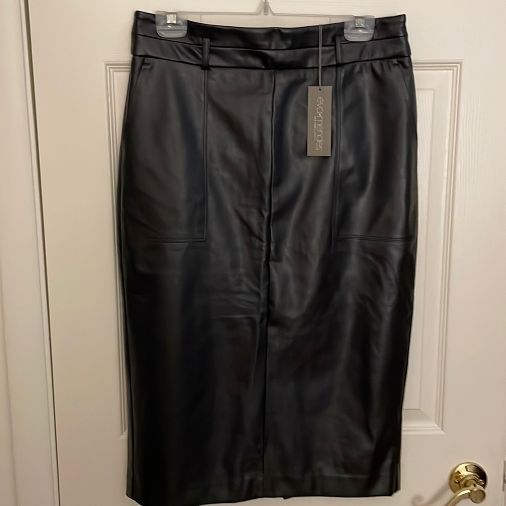 NY&C Leatherette Pencil Skirt by Eva Mendes Sz 8